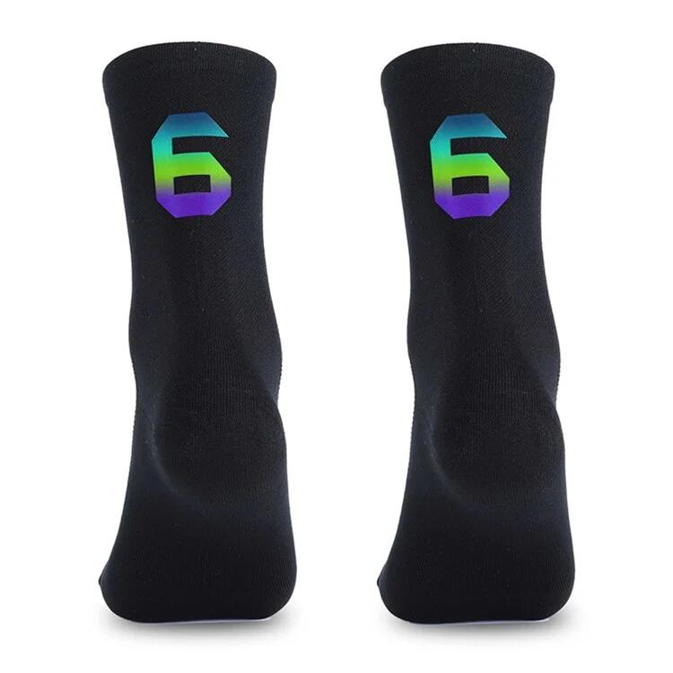 West Biking - Chaussettes De Cyclisme  Réfléchissantes Numériques Taille 39-46 - Noir / 6 - Chaussettes - Noir - Decathlon