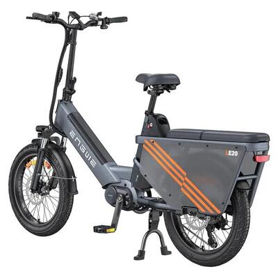 Elektrische bakfiets engwe le20 met 250w middenmotor, 20 inch, 48v, 19,2ah