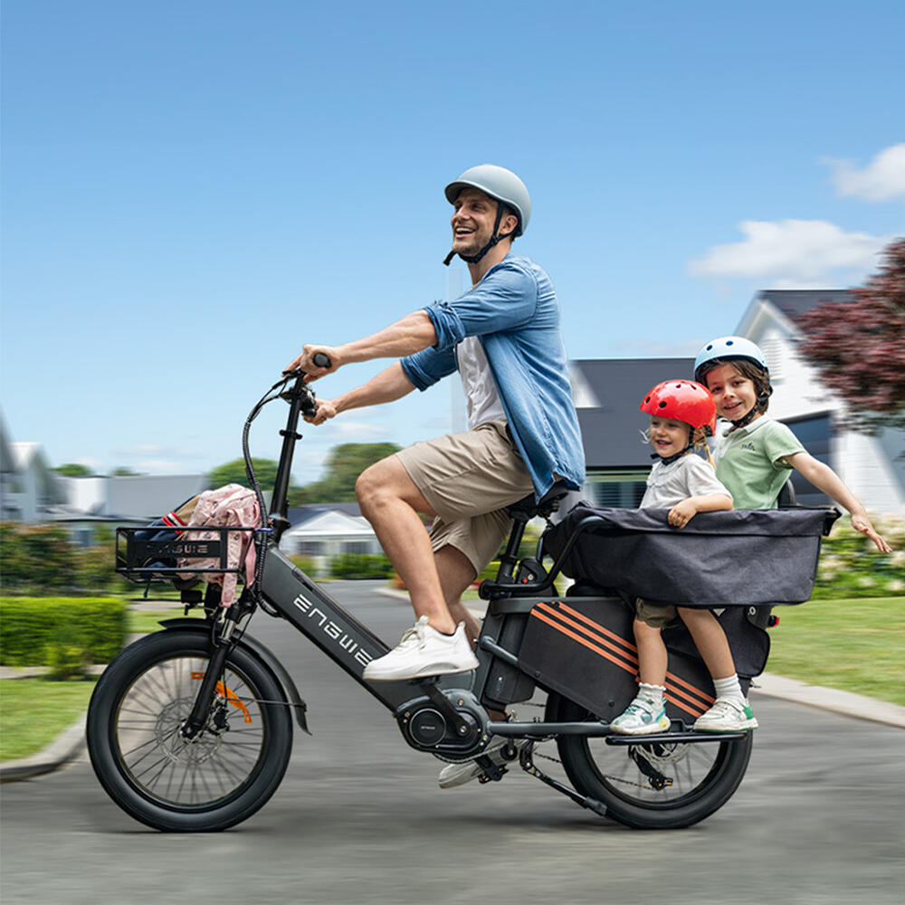 Elektrische bakfiets ENGWE LE20 met 250W middenmotor, 20 inch, 48V, 19,2Ah 3/4
