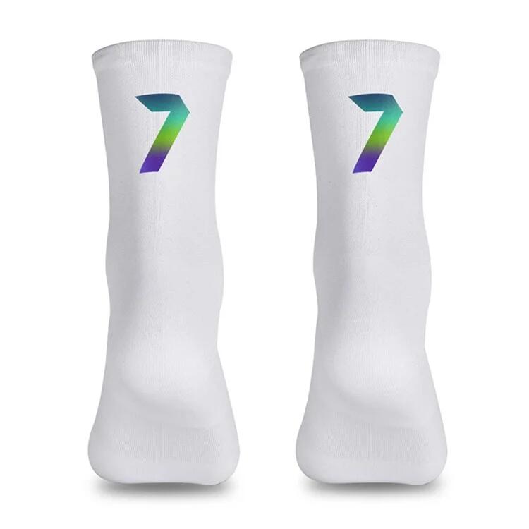 Reflective Cycling Socks Size 39-46 - White / 7