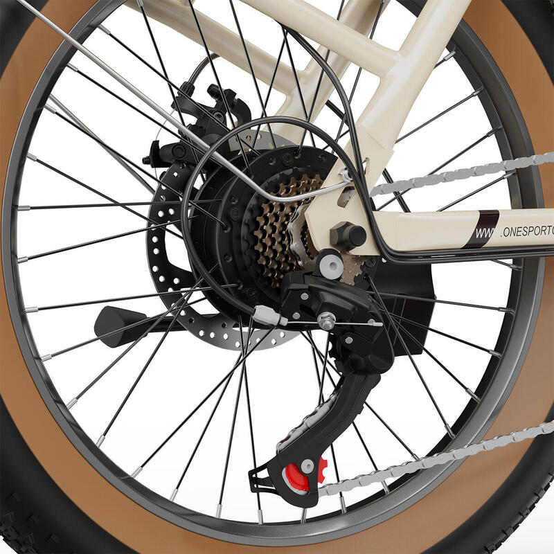 Bicicleta elétrica ONESPORT OT16 de 20 polegadas, 250 W, bateria de 48 V e 17 Ah
