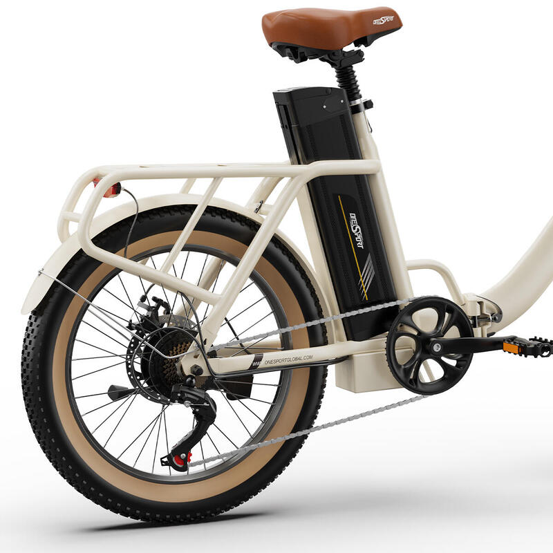 Bicicleta elétrica ONESPORT OT16 de 20 polegadas, 250 W, bateria de 48 V e 17 Ah