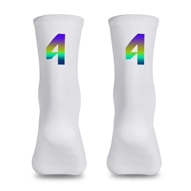 Reflective Cycling Socks Size 39-46 - White / 4