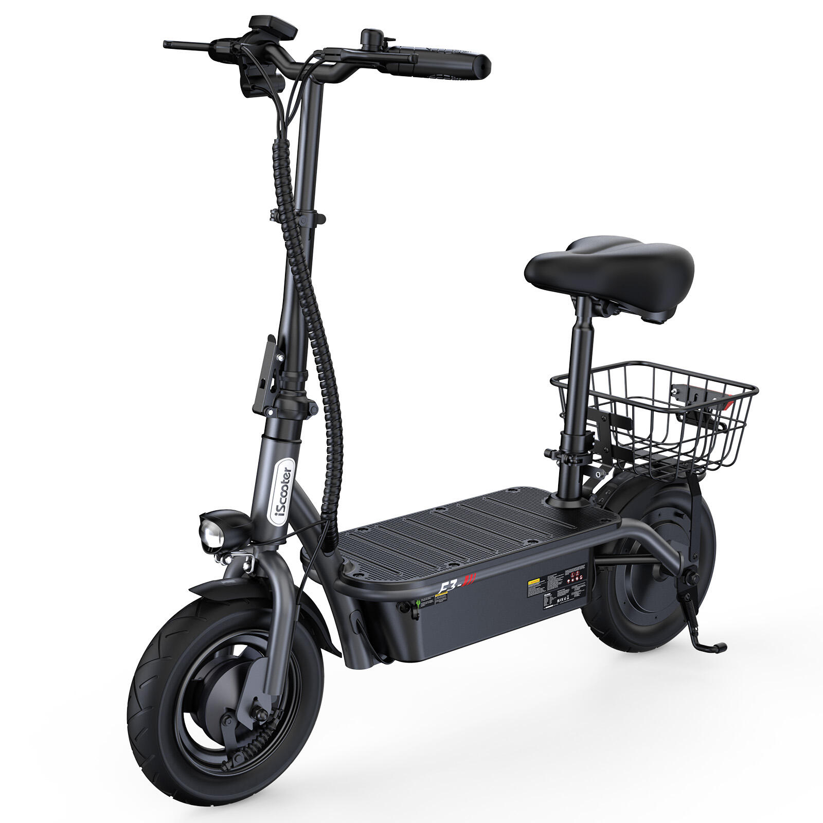 Scooter Elétrica iScooter F3 com Assento, 48 V, 13 Ah, 10 Polegadas