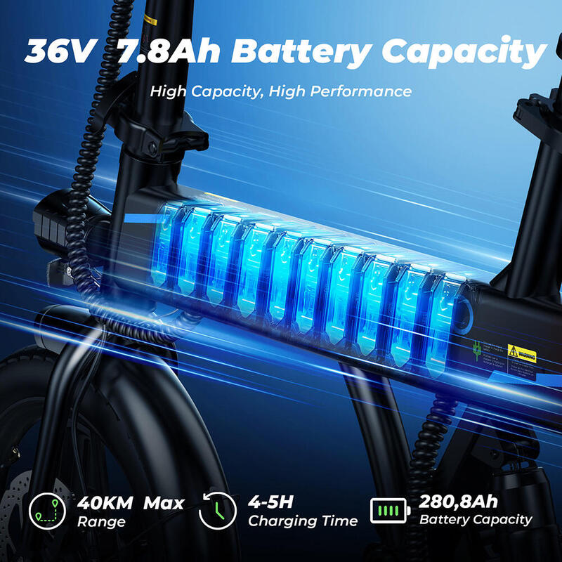Vélo électrique iScooter EB1 36 V 7,8 Ah avec pneus de 14 pouces