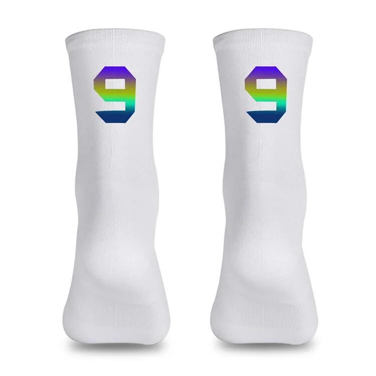 Reflective Cycling Socks Size 39-46 - White / 9