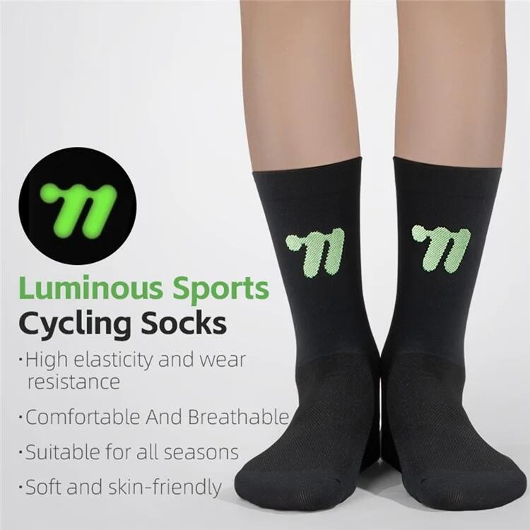 Reflektierende Atmungsaktive Sport Lauf Radfahr Socken - Schwarz 2/7