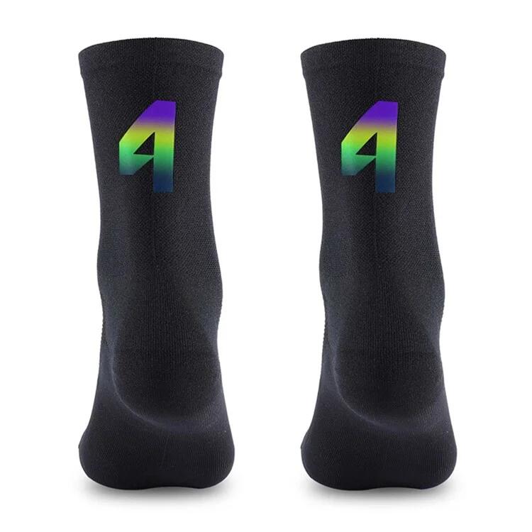 WEST BIKING Digital Reflective Cycling Socks Size 39-46 - Black / 4