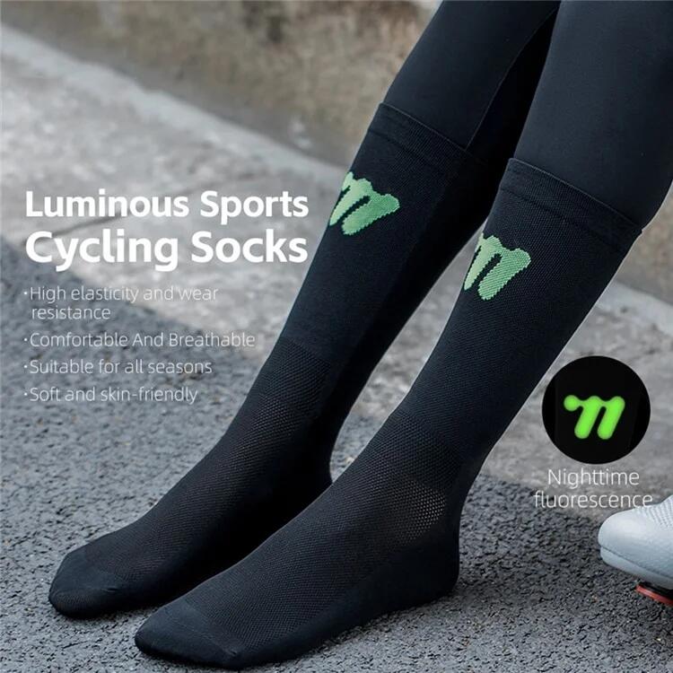 Reflektierende Atmungsaktive Sport Lauf Radfahr Socken - Schwarz 4/7