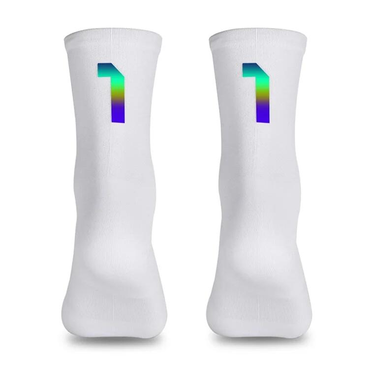 Reflective Cycling Socks Size 39-46 - White / 1