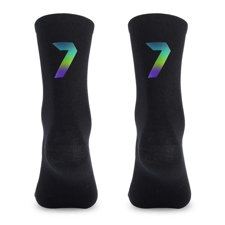 WEST BIKING Digital Reflective Cycling Socks Size 39-46 - Black / 7
