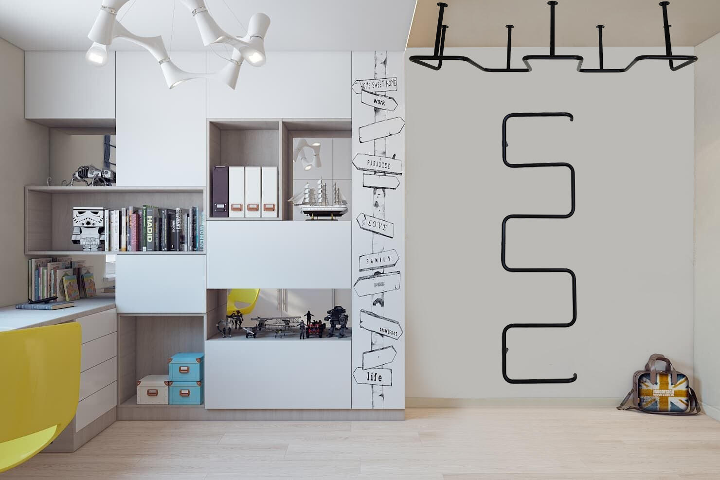 RBX Gebogene Gymnastik Klimmzugstange für Wand- und Deckenmontage 3/7