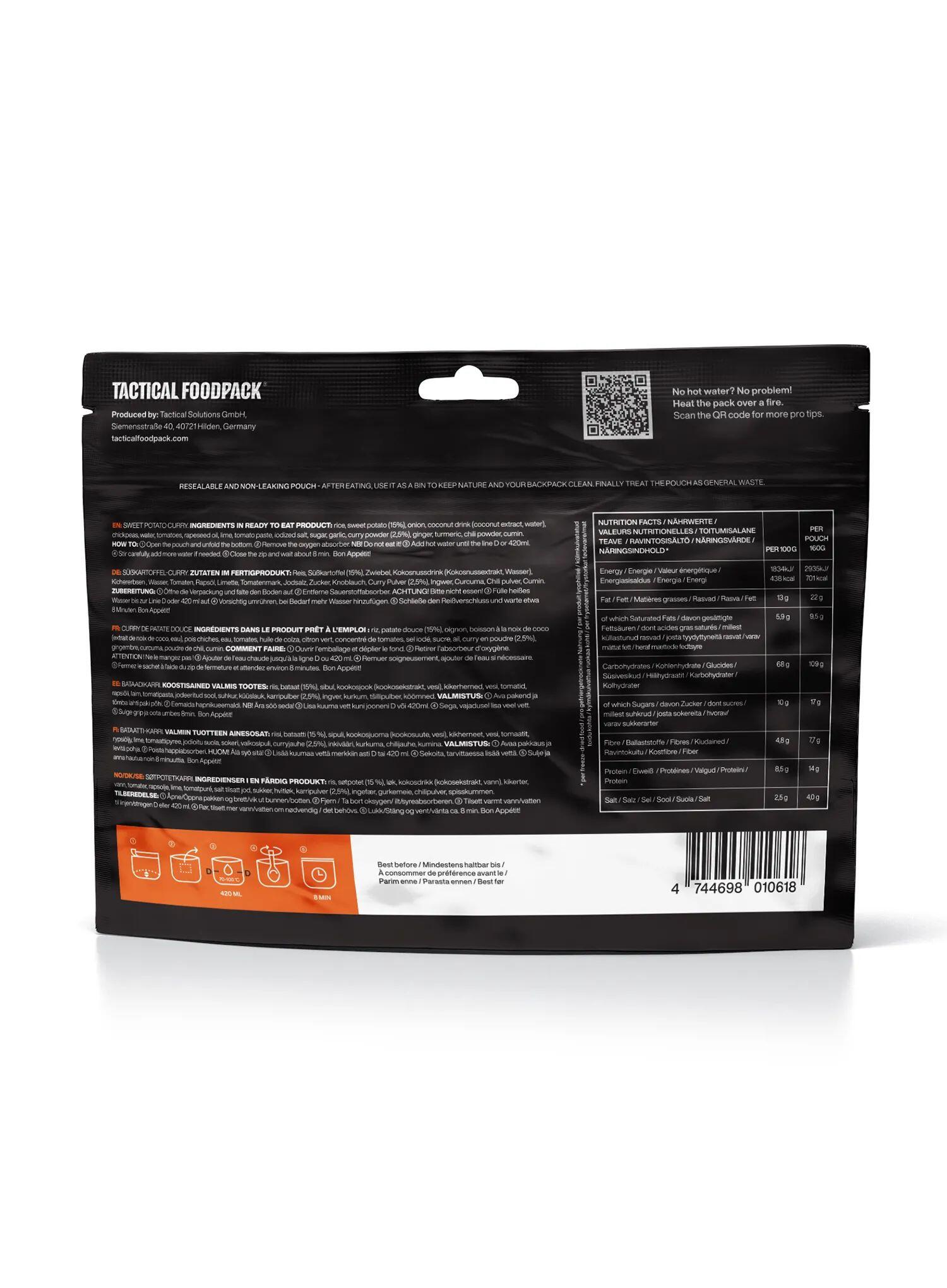 Liofilizat Tactical Foodpack Curry ze słodkich ziemniaków 580 g 2/2