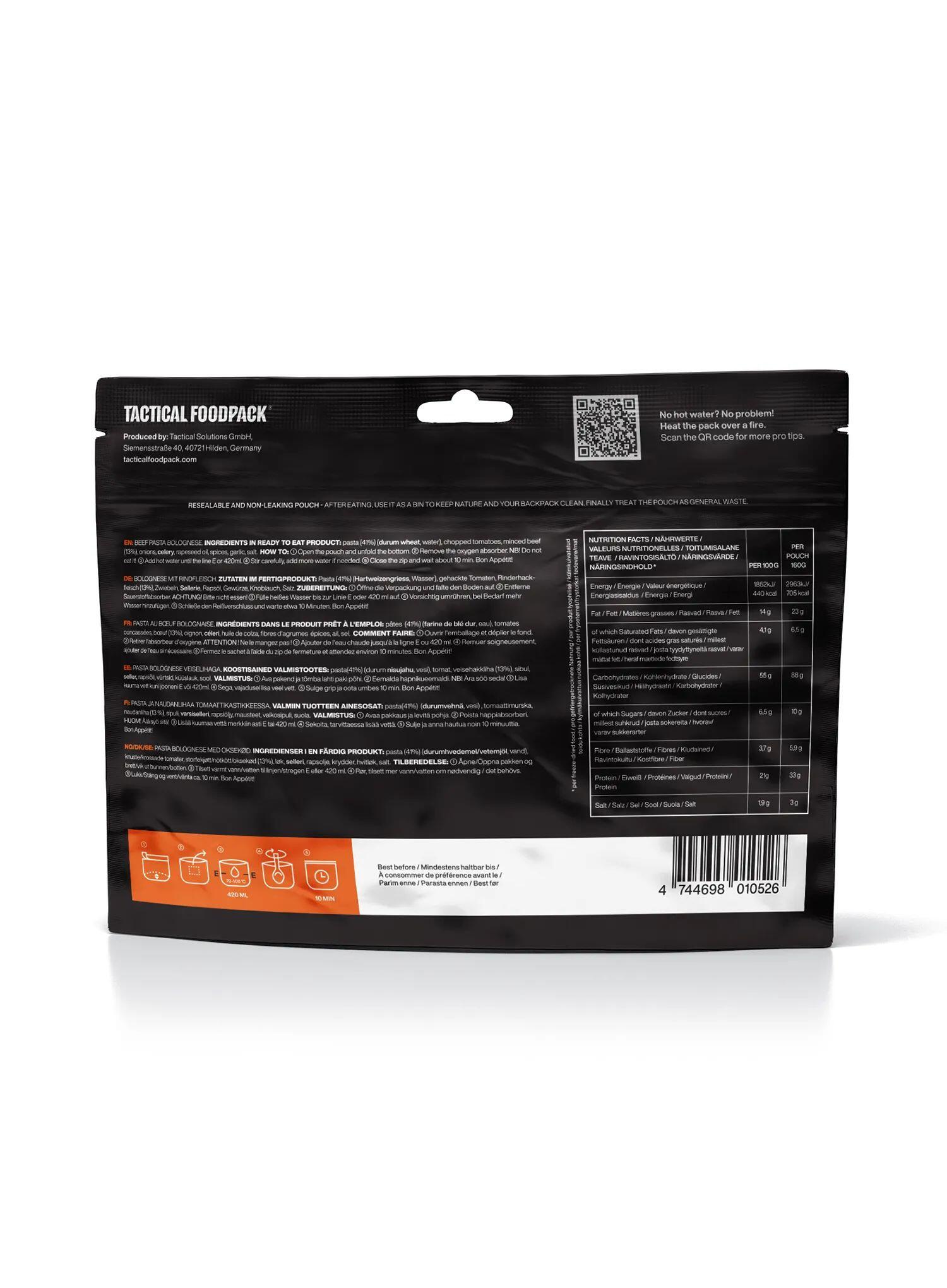 Liofilizat Tactical Foodpack Spaghetti Bolognese z wołowiną 580 g 3/4