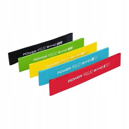 Zestaw 5 gum oporowych do ćwiczeń MINI POWER BAND 4FIZJO kolorowe