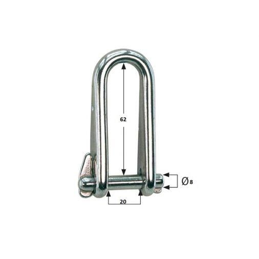 Manille inox auto - ORANGEMARINE - 8 mm 3/3