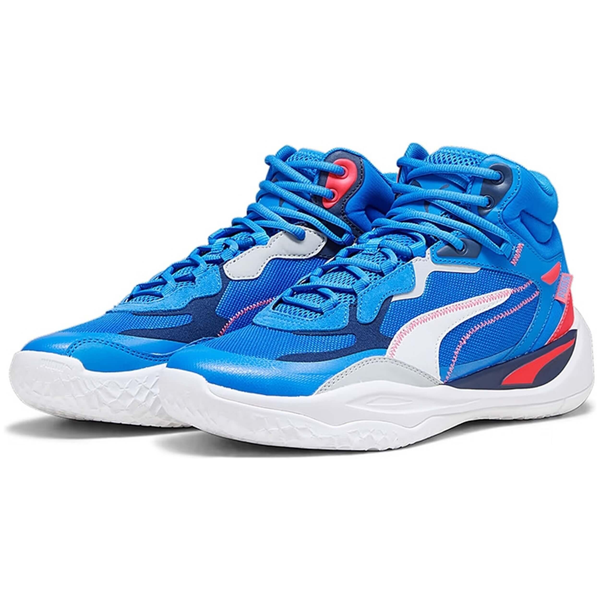 Chaussures de Basket-Ball pour Adultes Basket-ball Puma Playmaker Pro Mid Bleu 3/5