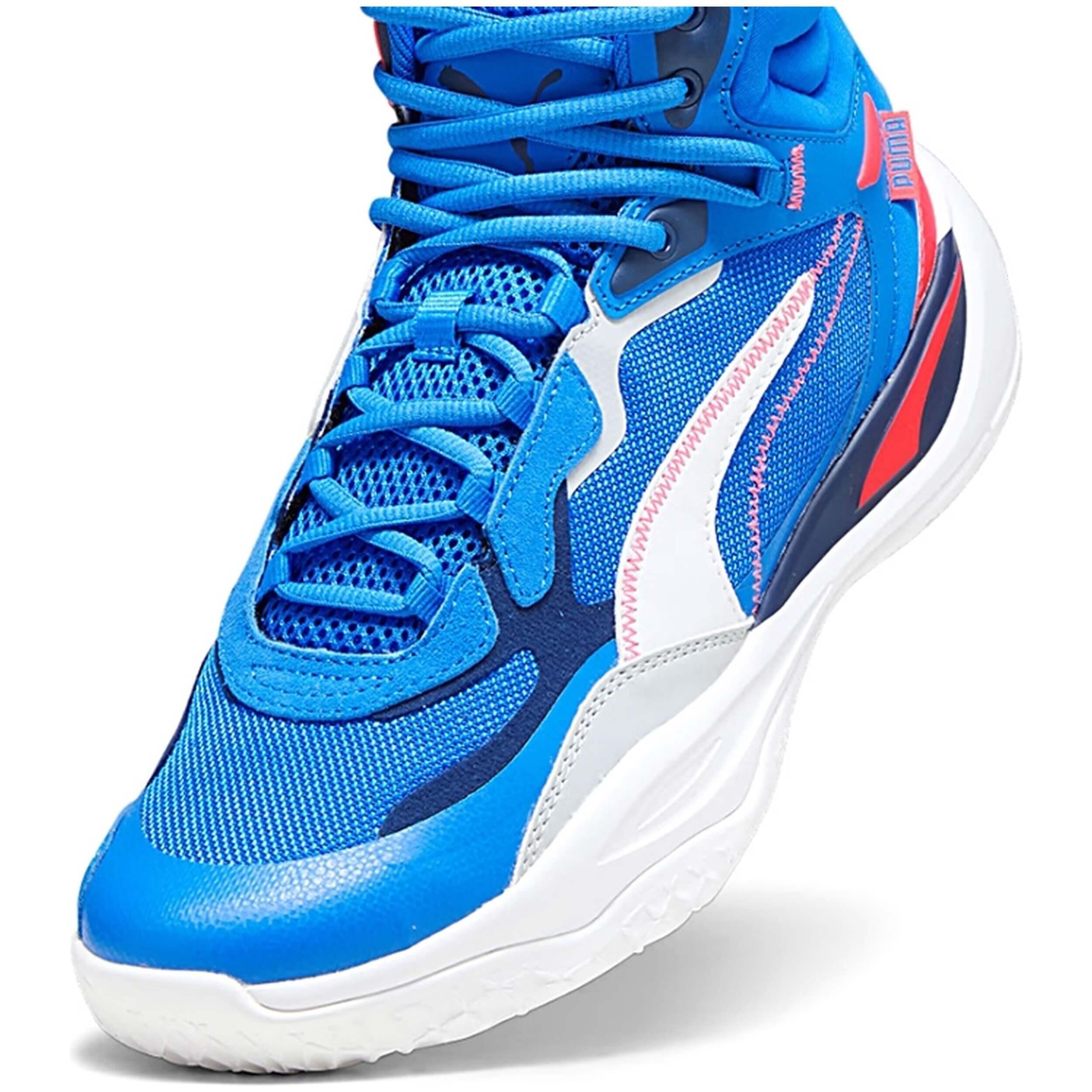 Chaussures de Basket-Ball pour Adultes Basket-ball Puma Playmaker Pro Mid Bleu 5/5