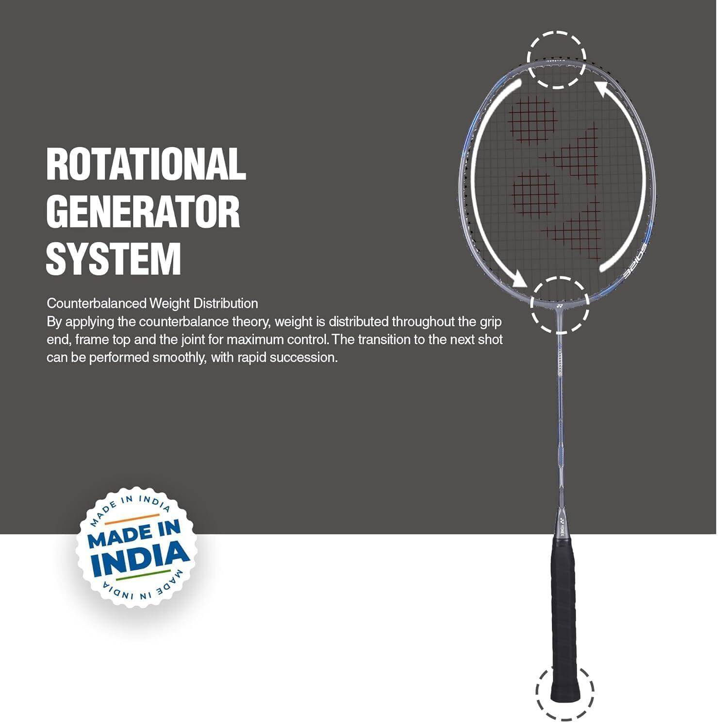 Yonex Badminton Racquet Astrox Attack 9 Gun Metal Grey G4 4U(80GMS-32LBS)(Made in India) -  3