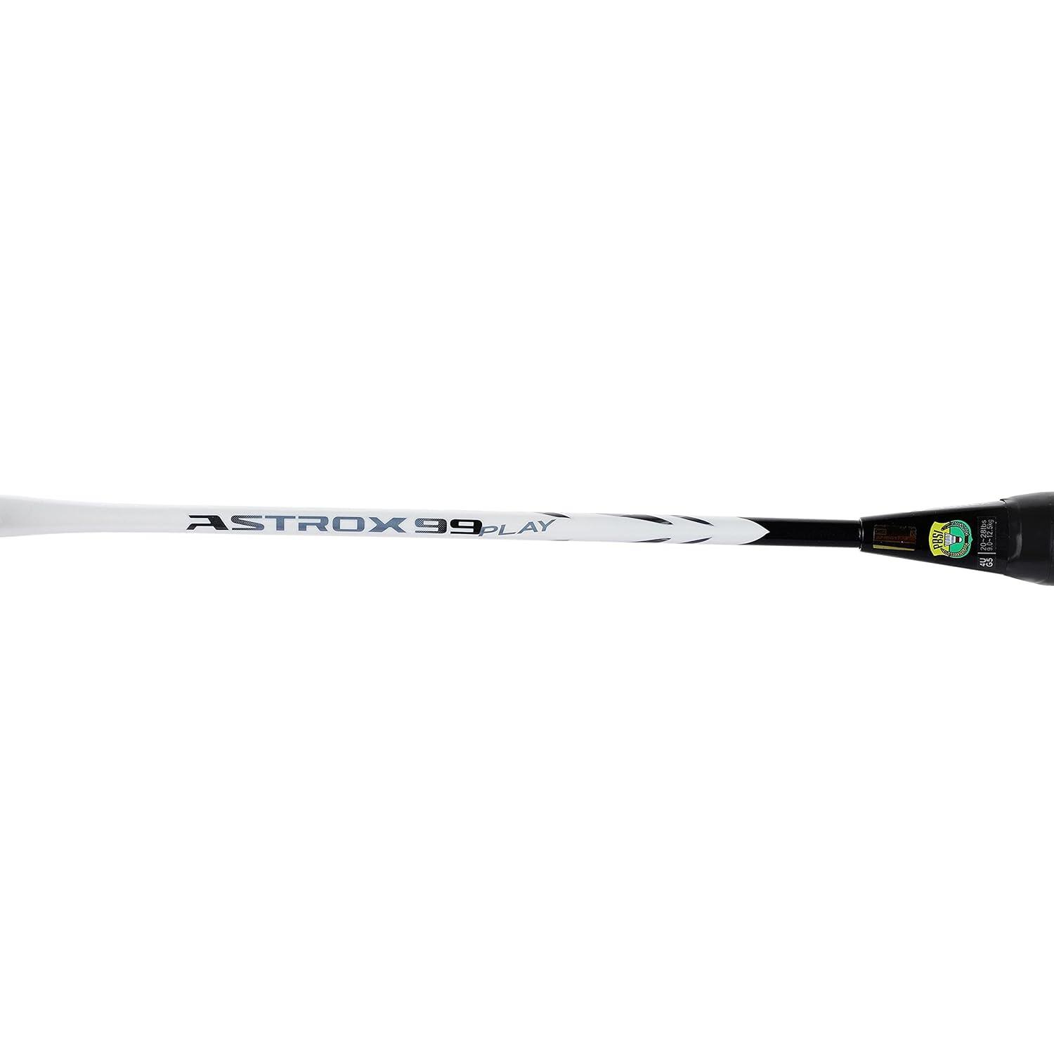 YONEX Astrox 99 Play Graphite Strung Badminton Racket with Full Racket Cover (White Tiger)