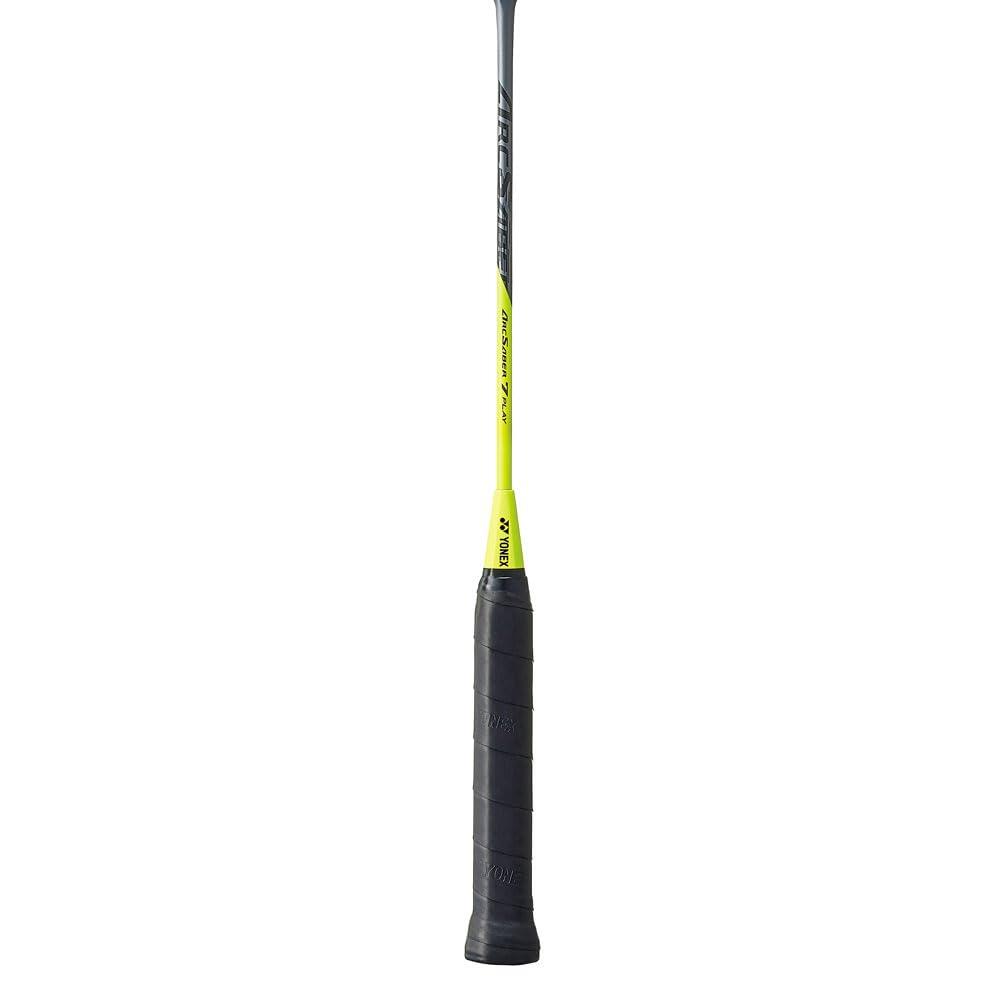 YONEX Arcsaber 7  Play Graphite Strung Badminton Racket with Full Racket Cover (Grey/Yellow)