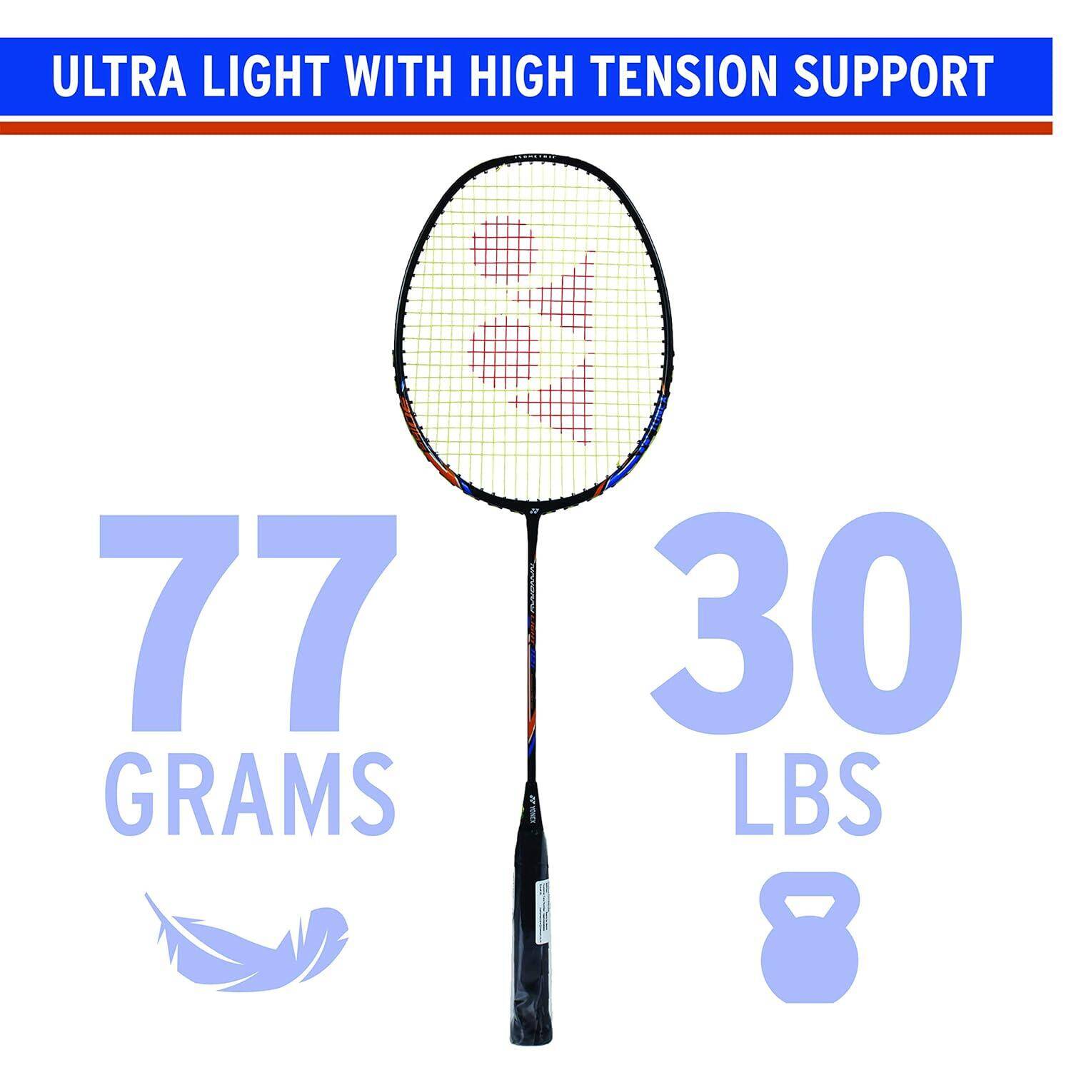 Yonex Nanoray Light 18i Graphite Badminton Racquet With Free Full Cover,77 Grams, 30 Lbs Tension, Black -  2