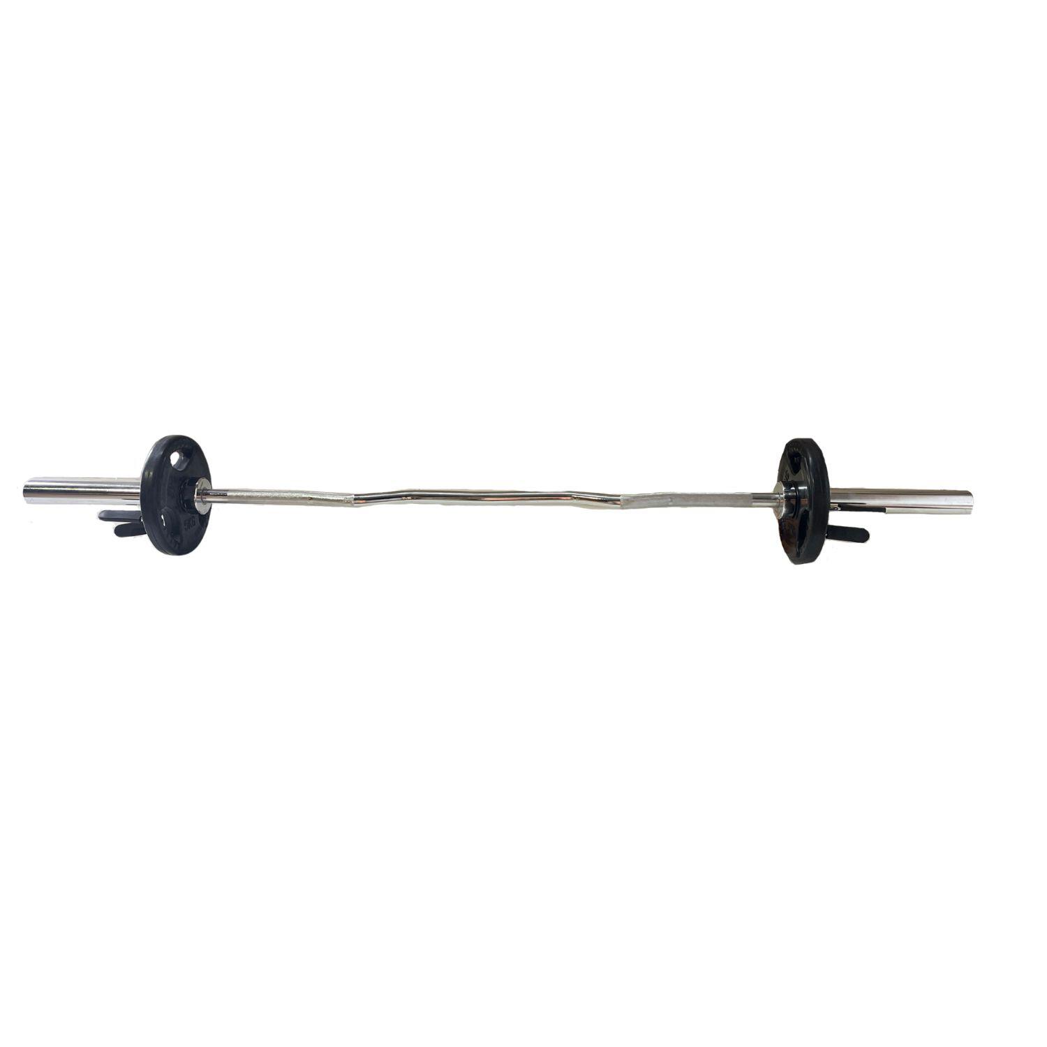 CONJUNTO BARRA OLÍMPICA CURL Z + 2 DISCOS TRIGRIP 5KG + MOLAS 4/4