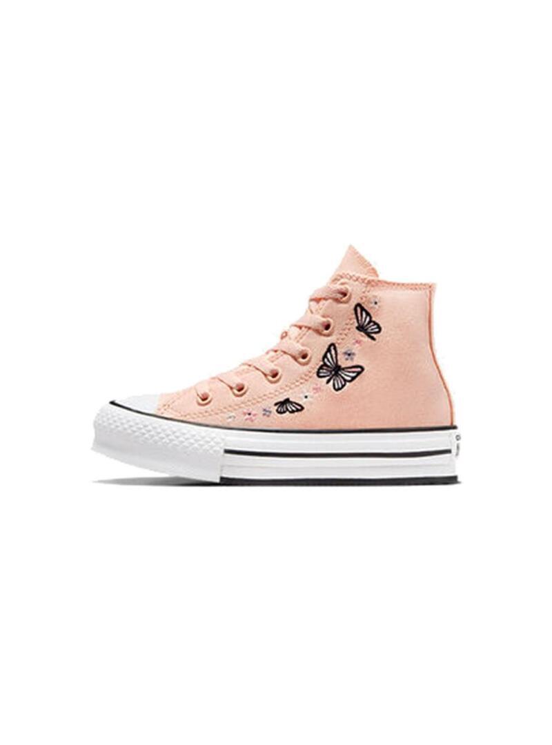 Chaussure pour fille Converse All Star Eva Lift plateforme Rose 2/7
