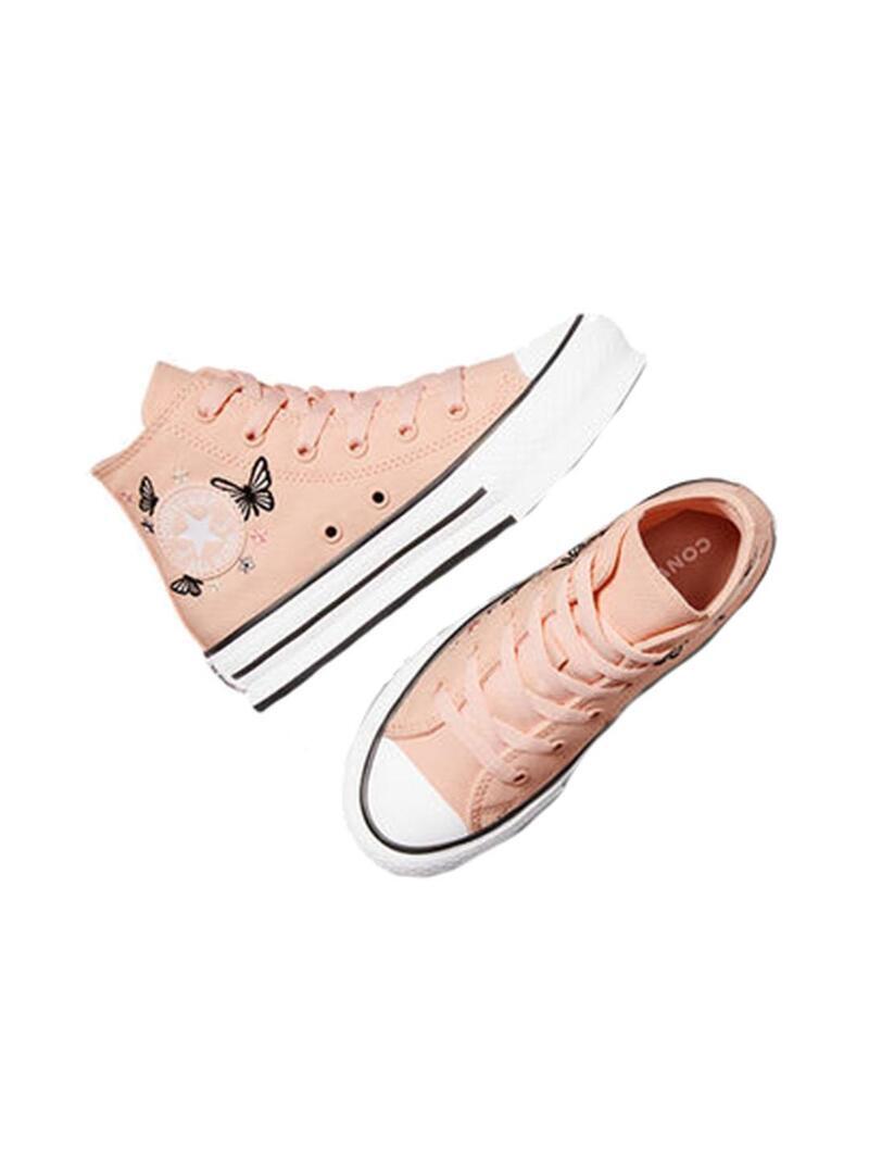 Chaussure pour fille Converse All Star Eva Lift plateforme Rose 5/7