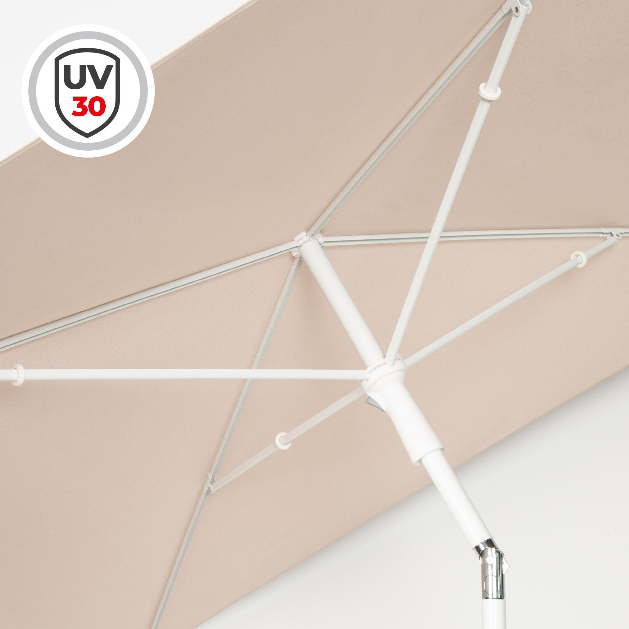 Parasol de terrasse 4 baleines 180 cm beige 3/7