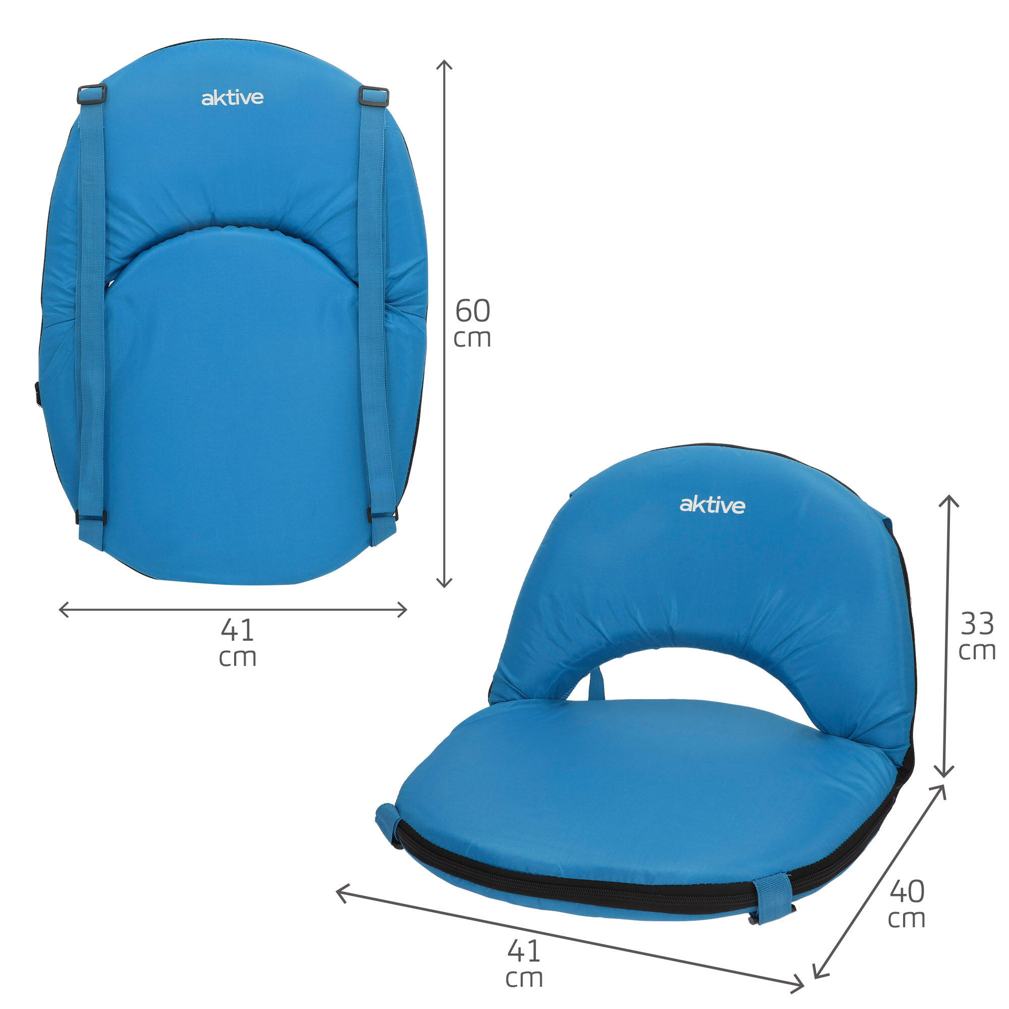 Aktive Sedile pieghevole blu con schienale regolabile 4/7