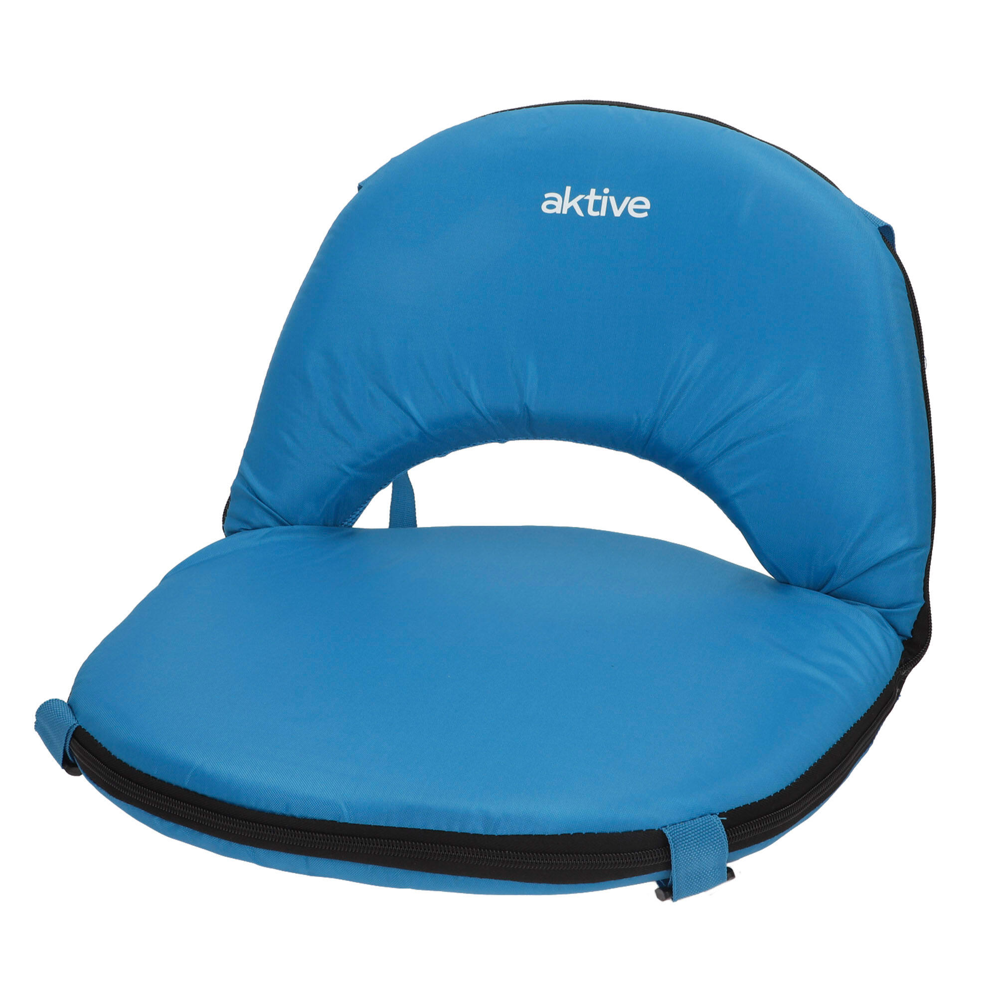 AKTIVE Aktive Assento dobrável azul com encosto ajustável