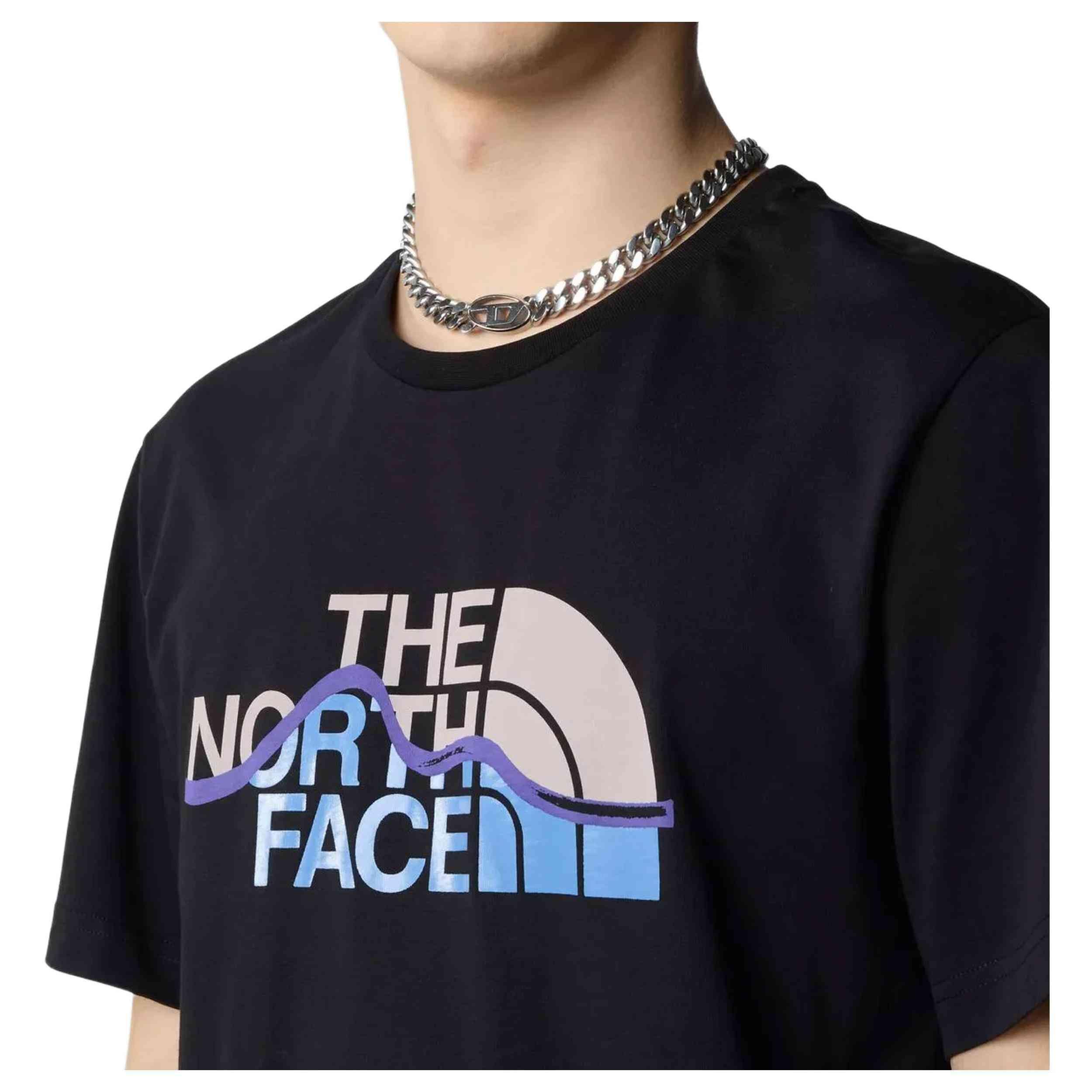 The North Face T-shirt Uomo Mountain Line NF0A87NTJK31 BLACK 3/5