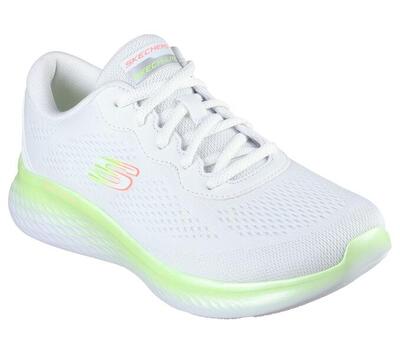 Dames skech-lite pro stunning steps sneaker wit / lime