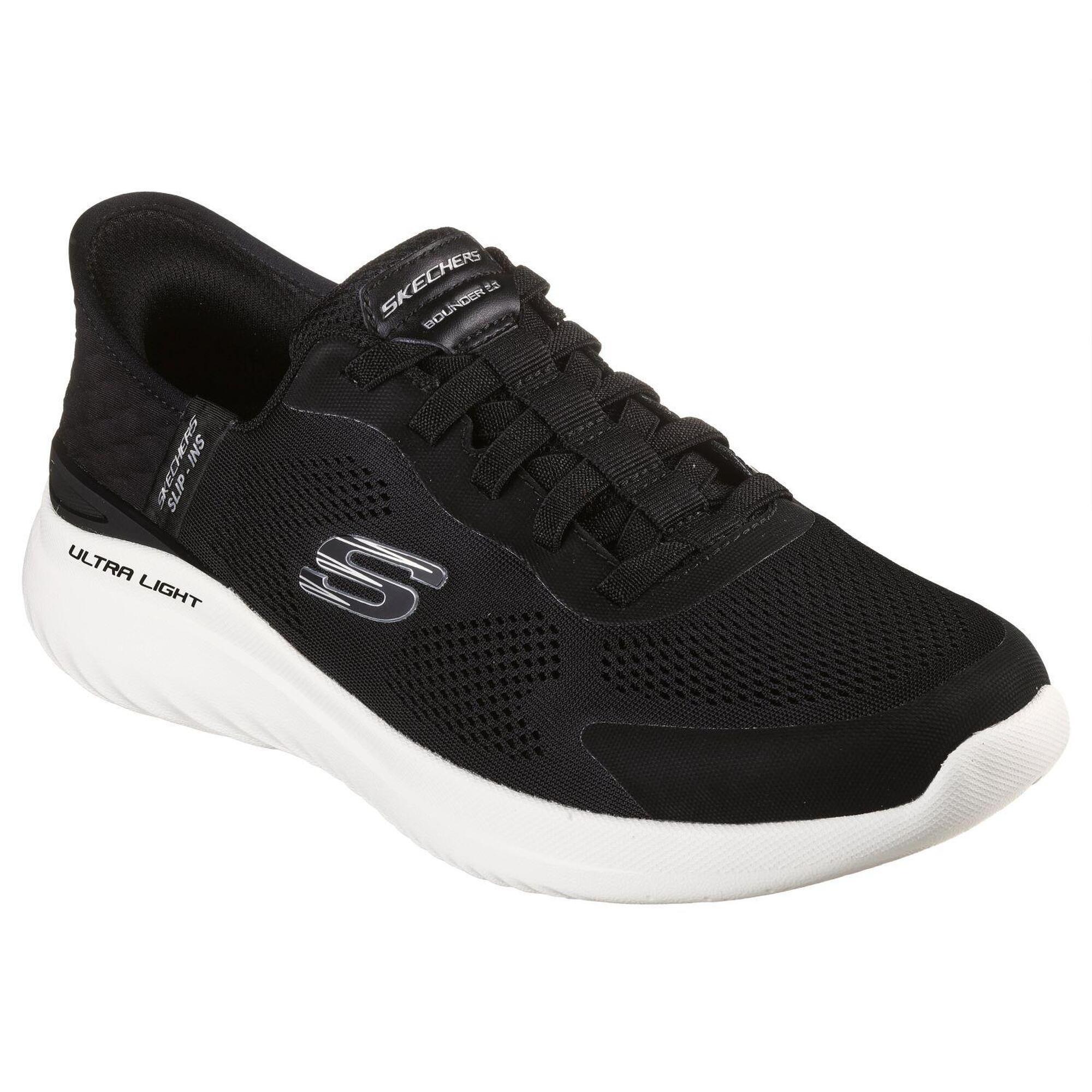 Skechers - Homme Bounder 2.0 Emerged Slip-on Noir / Blanc - Chaussures De Sport - Blanc|noir - 41 - Decathlon