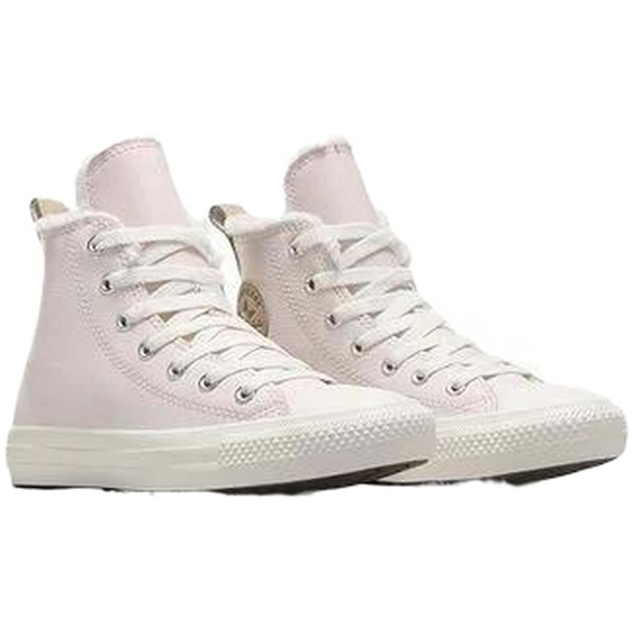 Chaussures pour fille Converse Leather & sherpa rose 3/5