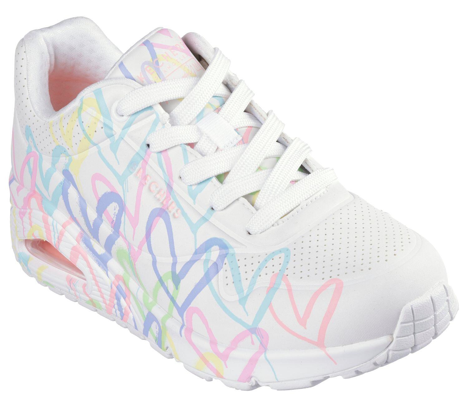 SKECHERS Dames UNO SPREAD THE LOVE Sneaker Wit / Veelkleurig