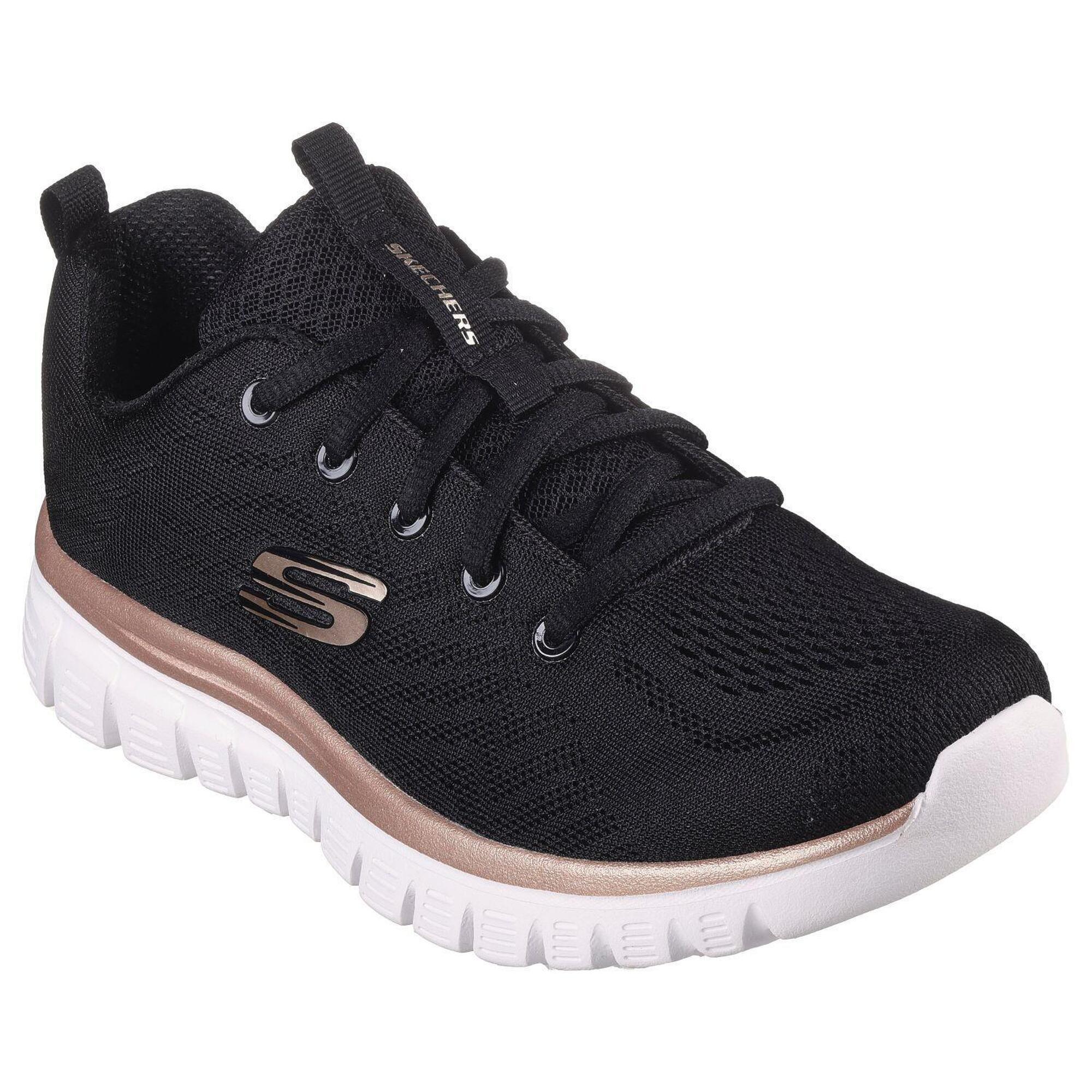 Skechers - Femme Graceful Get Connected Sneaker Noir / Or Rose - Baskets - Noir|rose - 39,5 - Decathlon