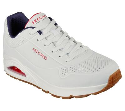 Men uno stand on air sneakers wit / marineblauw