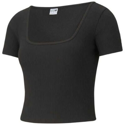 Camiseta de manga corta Puma Classics Ribbed Fitted Tee para mujer