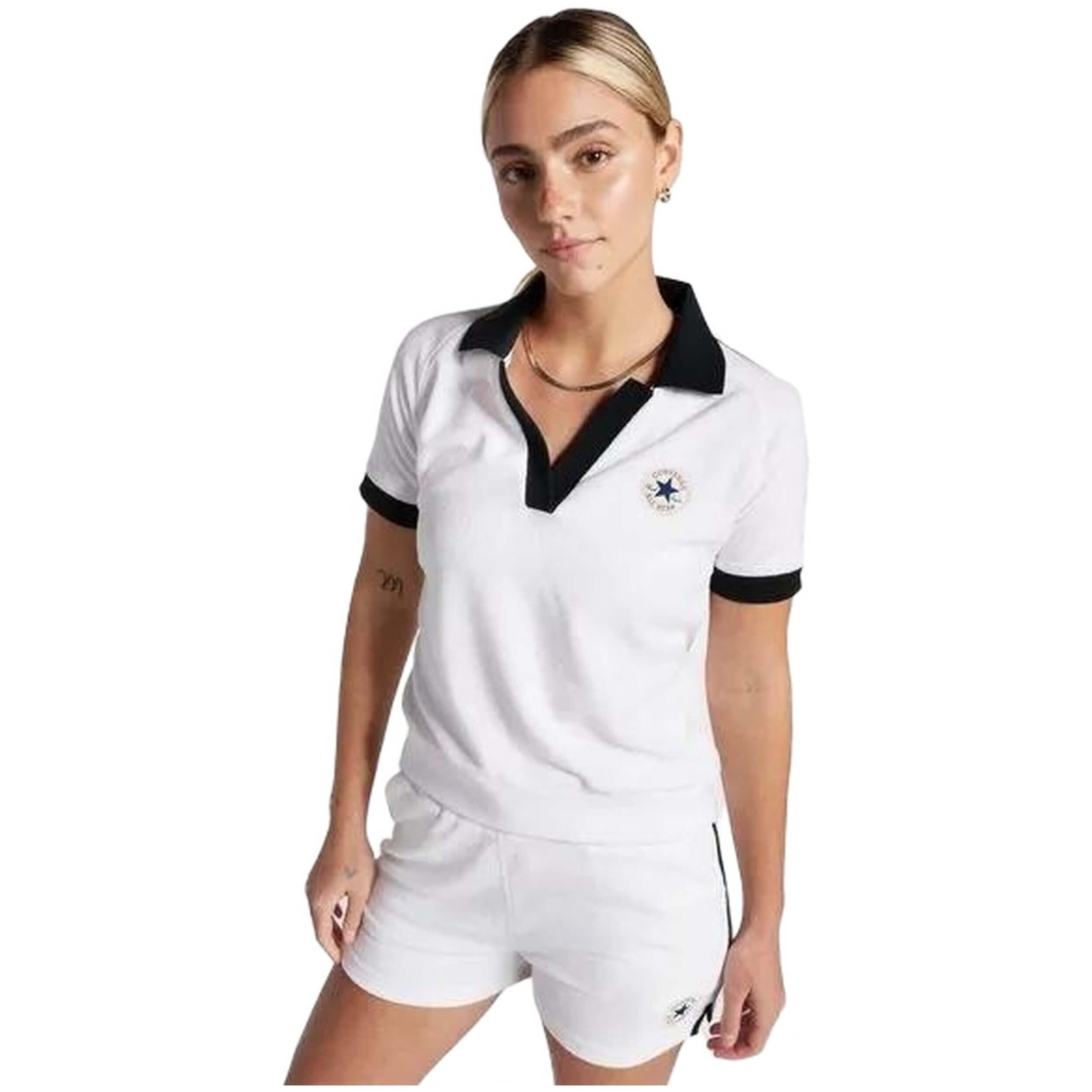 Polo à manches courtes Converse modèle 10026386-A02 pour femmes 1/3