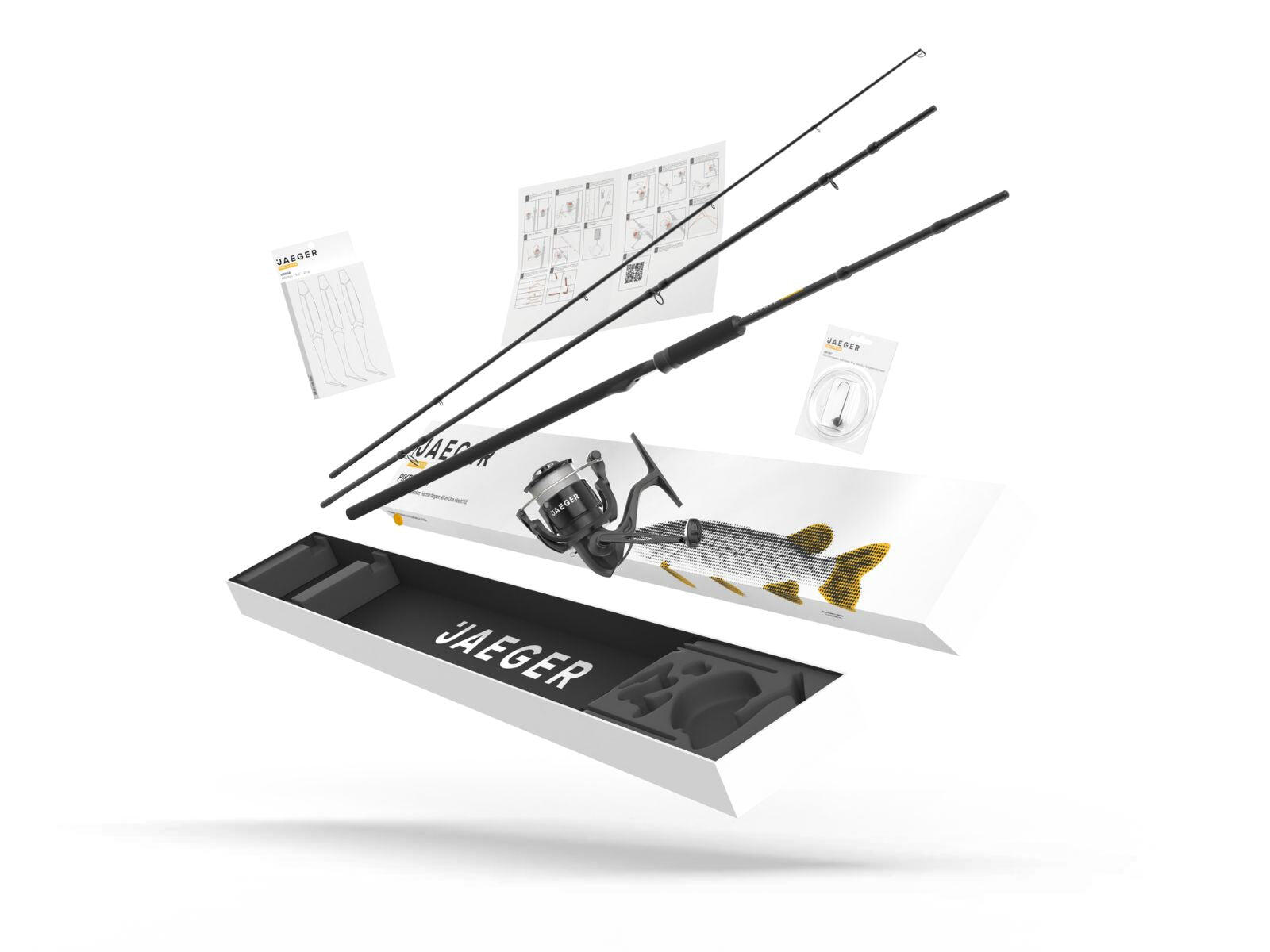 JAEGER FISHING Pike Go Kit 2 HECHT Starter Combo carbon rod 255 cm, reel 4000