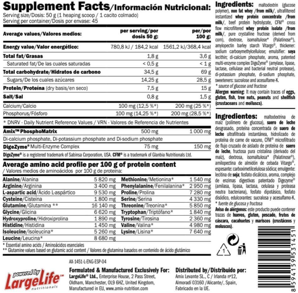 Carbojet Gain - 2,25 kg Vanille de Amix Nutrition 6/6