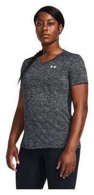 Under armour tech twist dames t-shirt korte mouw v-hals zwart