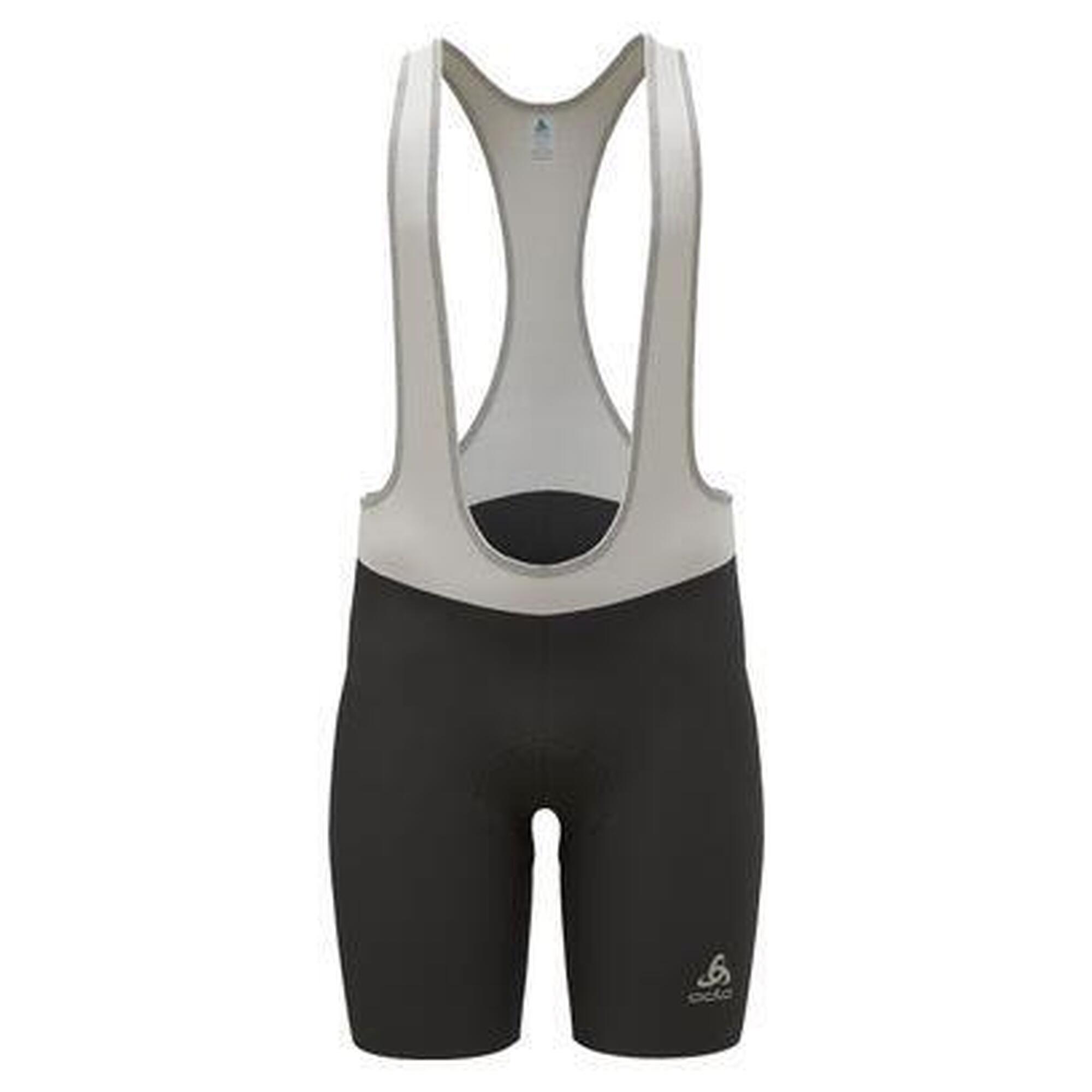 Spodenki rowerowe męskie z szelkami i wkładką Odlo ESSENTIAL biało-czarne