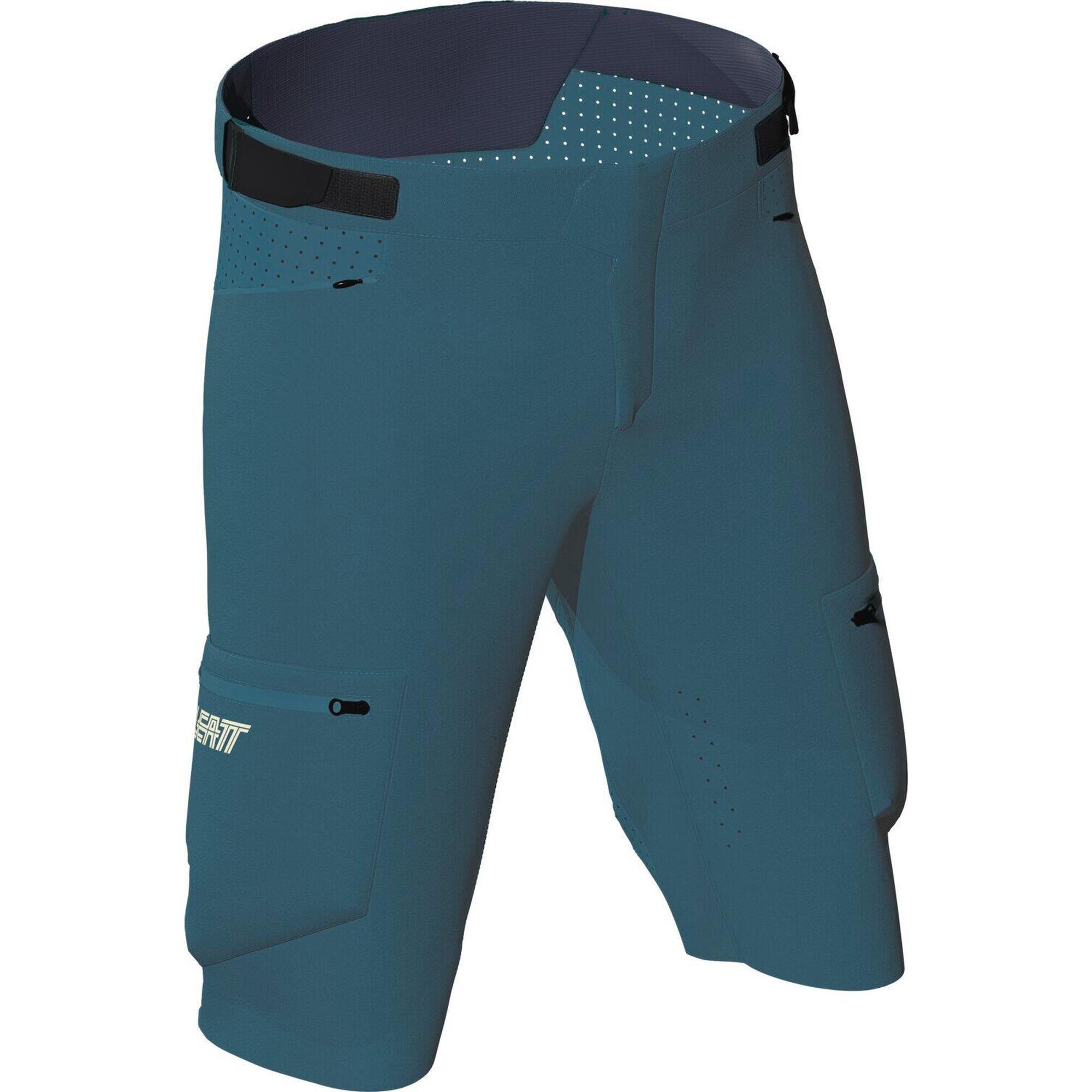 Leatt - Short Vtt Court Confortable Et Imperméable Allmtn 2.0 Bleu Clair Pour Enfant - Short De Vélo - Bleu|vert - 48 Xl - Decathlon