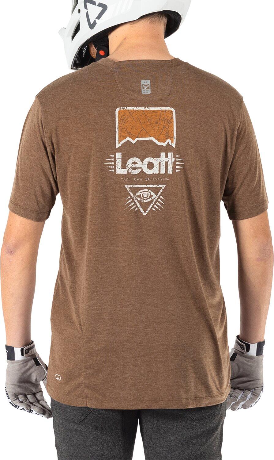 Camiseta MTB Gravity 1.0 elástica y de tejido Tencel marrón para hombre 5/8
