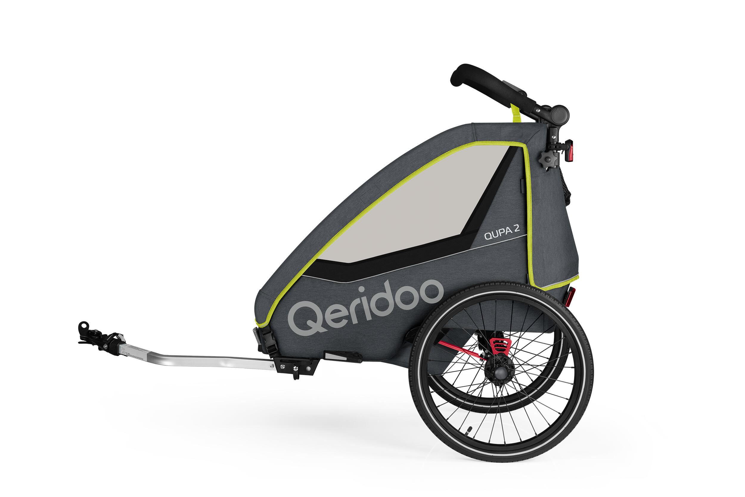 Qeridoo Fahrradanhänger QUPA 2Lime 3/5