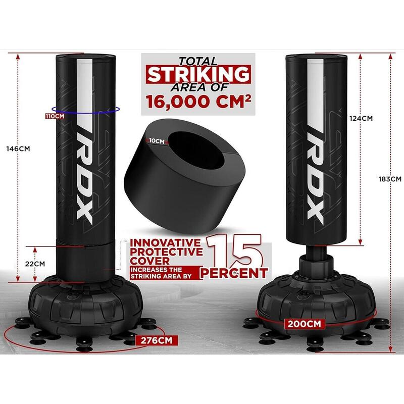Set sac box de podea RDX F6 6FT cu mănuși - Alb, 6FT