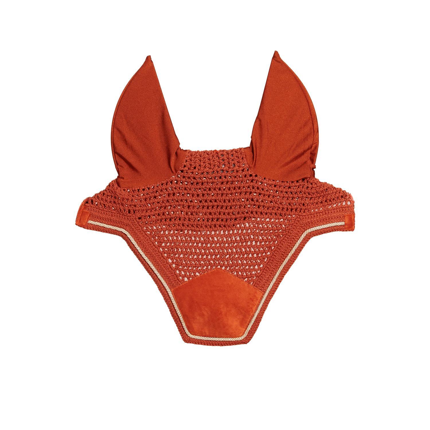 Kentucky Horsewear - Bonnet Anti-mouche Wellington Velvet Orange Cob - Masque Anti Mouche - Orange|rouge - No Size - Decathlon